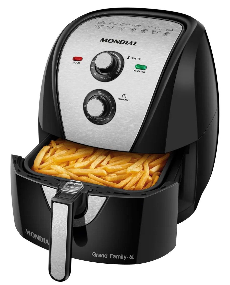Fritadeira Sem Oleo Air Fryer 6L Mondial 1900W 600