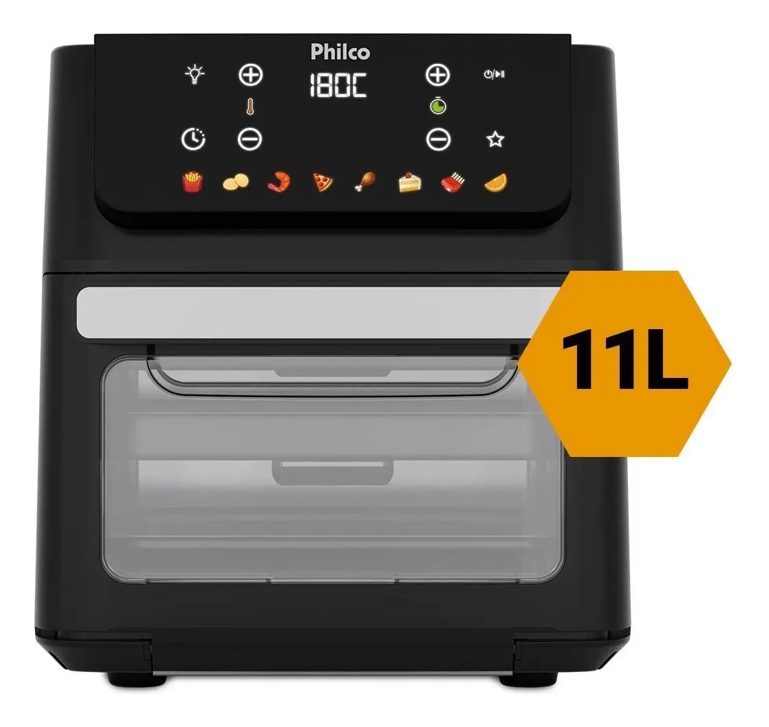 Fritadeira Air Fryer 11 Litros 8 Funcoes 1800w Philco PAF11B 220v