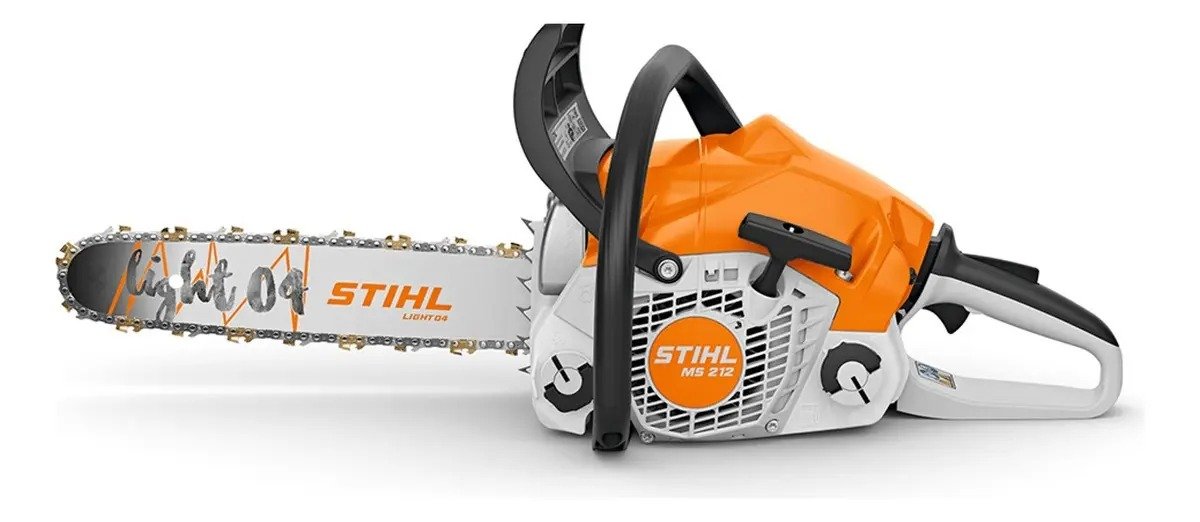 Motosserra A Gasolina 2.4cv Sabre 45cm Ms 212 Stihl Cor Branco Com Laranja